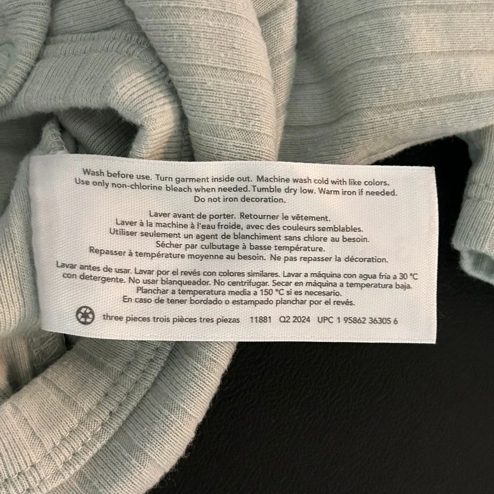 Carters Child of Mine Baby Bodysuit 2ct Mint Gray Ribbed 3-6 Months 1350
